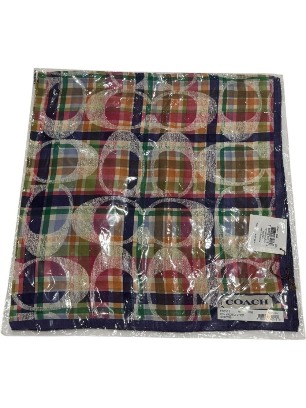 Coach Daisy Madras Lightweight Scarf 26x26 Women’s Neck Head Wrap F83511 - Picture 2 of 10